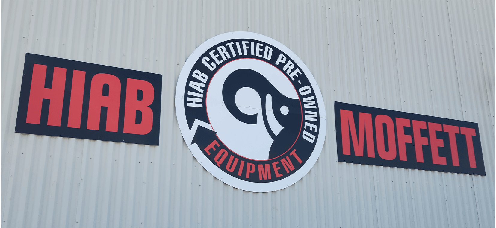 HIAB Refurbished logo on a building